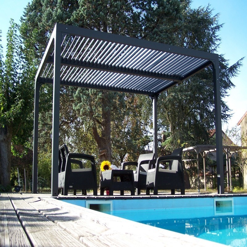 Lame orientabili bioclimatiche Pergola 11m2 e facciata Brise-Vue 3,6 m Lame orientabili bioclimatiche Pergola 11m2 e facciata Brise-Vue 3,6 m