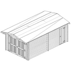 Thermabri Garden Refugio en Madera Maciza de 23,82 m2 con Techo de Acero Habrita