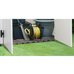 Habrita Solid Wood Garden Shelter 5.76 m2 com piso e telhado em placas de madeira ondulada