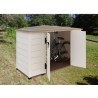 Habrita Solid Wood Garden Shelter 5.76 m2 com piso e telhado em placas de madeira ondulada