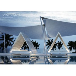 Transat Vela Daybed empuxo incline branco fosco com para-sol