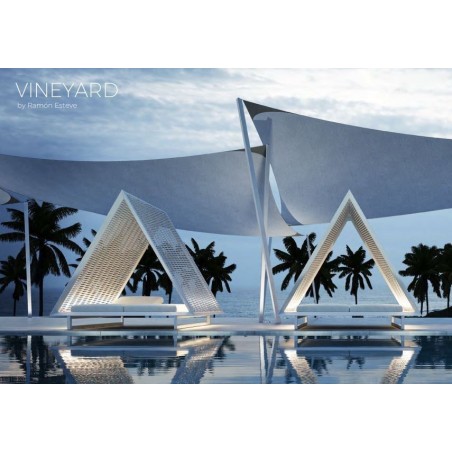 Transat Vela Daybed empuxo incline branco fosco com para-sol