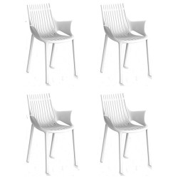 Lot de 4 Fauteuils Vondom Ibiza avec accoudoirs Blanc