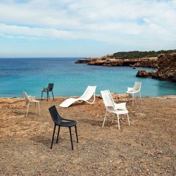 Lot de 4 Fauteuils Vondom Ibiza avec accoudoirs Noir