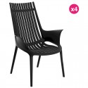 4-Sessel Vondom Ibiza Revolution Schwarz Manta