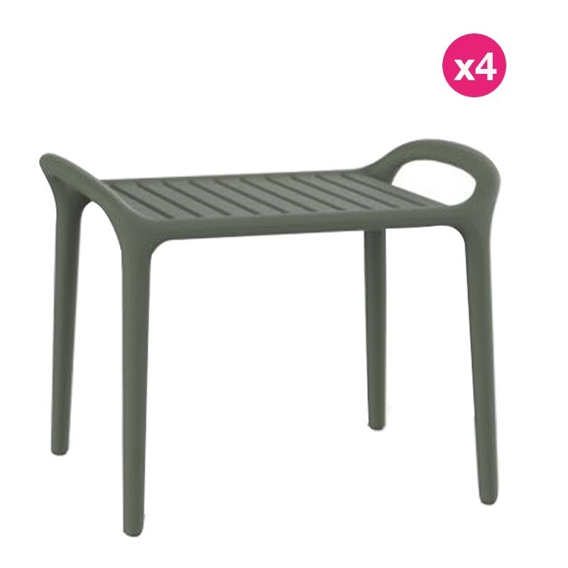Lot de 4 Tables basses Vondom Ibiza vert Pickle Lot de 4 Tables basses Vondom Ibiza vert Pickle