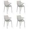 Lot de 4 Chaises Vondom Ibiza avec accoudoirs Ecru