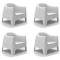 Lot de 4 Fauteuils Lounge Solid Vondom blanc