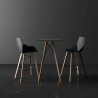 Lot de 4 Tabourets de bar Vondom Faz Wood1 noir avec pieds chêne blanchis et accoudoirs