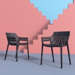 Lot de 4 fauteuils Vondom Spritz noir