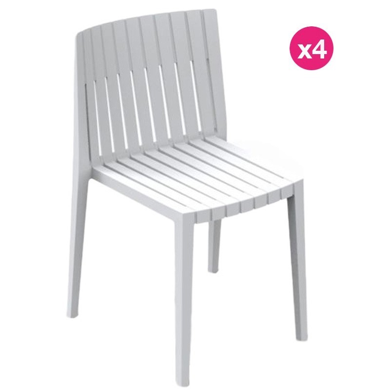 Lot de 4 Chaises Vondom Spritz blanc Lot de 4 Chaises Vondom Spritz blanc