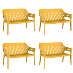 Lot de 4 sofas Vondom Spritz jaune moutarde