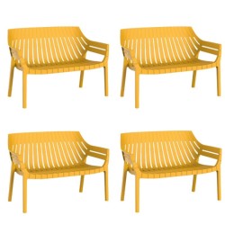 Lot de 4 sofas Vondom Spritz jaune moutarde