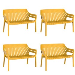 Lot de 4 sofas Vondom Spritz jaune moutarde