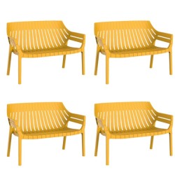 Lot de 4 sofas Vondom Spritz jaune moutarde