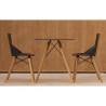 Table à manger Vondom Faz Wood plateau carré blanc et pieds chêne blanchis