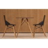 Table à manger Vondom Faz Wood plateau carré noir et pieds chêne blanchis