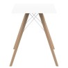 Table à manger Vondom Faz Wood plateau carré blanc et pieds chêne naturel