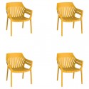 Conjunto de 4 sillones Vondom Spritz amarillo mostaza