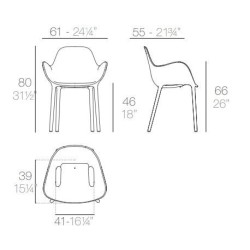 Lot de 4 Chaises Sabinas Vondom Rouge