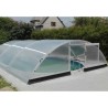 Mid-height Telescopic Pool Enclosure 394x642x137 Trend3 Azuro Abrilios