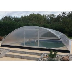 Mid-height Telescopic Pool Enclosure 394x642x137 Trend3 Azuro Abrilios