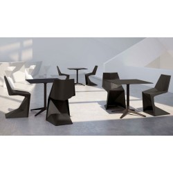 Lot de 4 Chaises Vondom Voxel Futuristes Écru