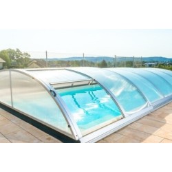 Rifugio per piscina in alluminio e policarbonato 390 x 642 x 75
