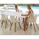 Table Vondom Faz Wood Plateau 200x90 Blanc et Pieds Chêne Blanchi