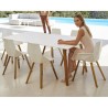 Table Vondom Faz Wood Plateau 200x90 Noir et Pieds Chêne Naturel