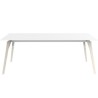 Table Vondom Faz Wood Plateau 200x100 Blanc et Pieds Chêne Blanchi