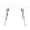 Table Ronde Vondom Faz Wood Plateau Blanc et Pieds Chêne Blanchis Diamètre 120cm H74cm