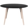 Table Ronde Vondom Faz Wood Plateau Noir et Pieds Chêne Blanchis Diamètre 120cm H74cm