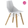 Lot de 4 Chaises Vondom Faz Wood2 Blanc Pieds Chêne