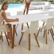 Table Vondom Faz Wood Plateau 200x90 Blanc et Pieds Chêne Naturel