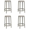 Lot de 4 tabourets hauts Brooklyn Vondom hauteur d'assise 66 gris tourterelle