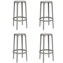 Lot de 4 tabourets de Bar Brooklyn Vondom hauteur d'assise 76 gris tourterelle