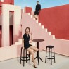 Lot de 4 tabourets de Bar Brooklyn Vondom hauteur d'assise 76 gris tourterelle