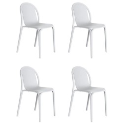 Lot de 4 chaises Vondom Brooklyn blanc