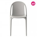 Juego de 4 sillas Vondom Brooklyn paloma gris