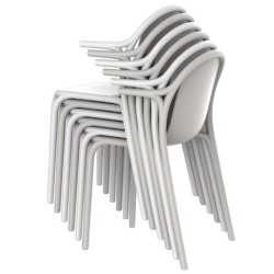 Lot de 4 fauteuils Vondom Brooklyn écru