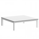 Salontafel Frame Aluminium Vondom 100x100xH32 wit met zwarte randen