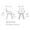 Lot de 4 Chaises Vondom Faz écru avec piètements transparents et accoudoirs
