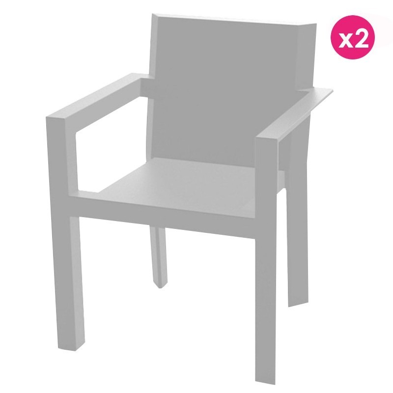 Lot de 2 Fauteuils Vondom Repas Frame acier mat Lot de 2 Fauteuils Vondom Repas Frame acier mat
