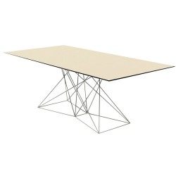 Table Faz Vondom 200x100 piètement inox plateau blanc