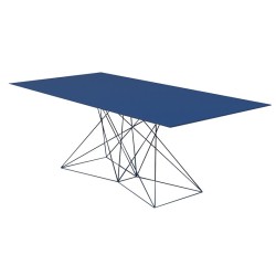 Table Faz Vondom 200x100 piètement inox plateau noir