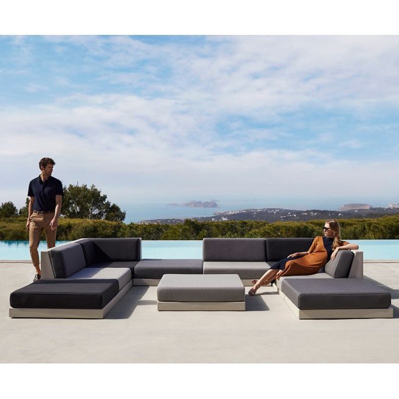 Salon de jardin Vondon lounge Pixel module divan Vondom tissu Silvertex orange Salon de jardin Vondon lounge Pixel module divan Vondom tissu Silvertex orange