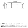 Sofa méridienne gauche Suave Vondom tissu déperlant blanc Snow 1041