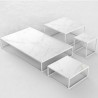 Table basse carrée Pixel Vondom Dekton Entzo blanc et pieds blancs 40x40xH25