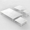 Table basse carrée Suave Vondom Dekton Entzo blanc et pieds blancs 40x40xH40